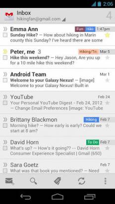 Gmail App重要更新, 將Android 4.2功能帶給Android 4.0 / 4.1裝置