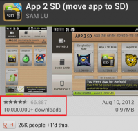 我的第一個千萬下載 App：App2SD