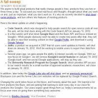 Google Buzz Jaiku Code Search與 Google Labs 等服務即將陸續關閉