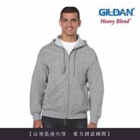 GILDAN 總代理-100 美國棉 連帽拉鍊素面長袖口袋外套 95H麻灰色