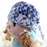魔法Baby ~新潮海盜帽 白 藍 ~兒童帽~時尚設計童裝~k22681