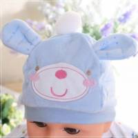 魔法Baby ~超可愛造型長耳朵嬰兒帽 水藍 ~嬰兒帽~時尚設計童裝~k22278