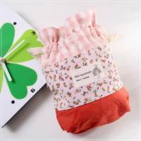魔法Baby~日本風長方型底拼布束口袋 紅 粉格紋 ~孩童 大人用品~時尚設計~f0070