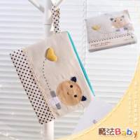 魔法Baby~裝小筆電 ipad 平版電腦貓咪拼布包 卡其 藍圓點 ~生活用品~時尚設計~f0085