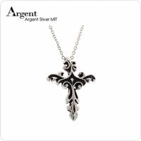 ARGENT銀飾 十字架造型系列 火焰十字 染黑款 純銀項鍊