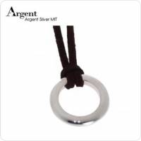 【ARGENT銀飾】造型系列「圓」純銀項鍊 皮繩款