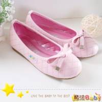 魔法Baby~【KUKI酷奇】甜美紋路蝴蝶結淑女鞋~女童鞋~時尚設計童鞋~sh1566