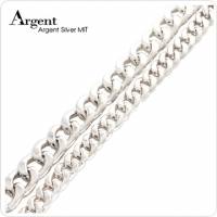 【ARGENT銀飾】手工鍊系列「扁鍊 細+粗 」純銀手鍊 一對價