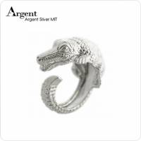 【ARGENT銀飾】動物系列「鱷魚」純銀戒指 無染黑款