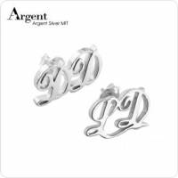 【ARGENT銀飾】名字手工訂製系列「純銀-英文1-2字-耳針款」純銀耳環 一對價