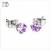 【MB流行鋼飾】美鑽系列「幻彩 圓 淺紫色 5M 」白鋼耳環