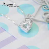【ARGENT銀飾】金蔥造型系列「純銀-金蔥-立體小愛心」純銀項鍊