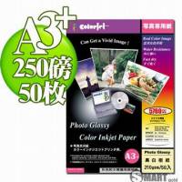 日本進口 color Jet 防水亮面噴墨相片紙 A3+ 250磅 50張