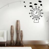【Smart Design】創意無痕壁貼◆摩天輪時鐘 8色可選 含時鐘機芯
