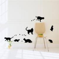 【Smart Design】創意無痕壁貼◆玩耍貓咪 8色可選