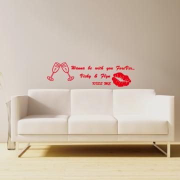【Smart Design】創意無痕壁貼◆紅酒紅唇