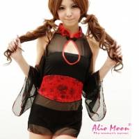 《Alio Moon》纏綿眷戀‧水袖旗袍三件組 黑紅