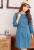 韓國keithwill 秋冬名模風彩 完美曲線抓折上衣洋裝-藍