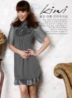 韓國keithwill公主袖雪紡紗洋裝-銀