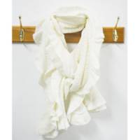 保暖時尚荷葉邊圍巾-米白色