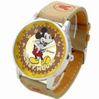 《Disney 迪士尼》得意米奇復古錶 黃