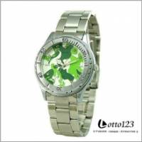 ✜Lotto123‧迷彩金屬錶帶手錶-亮綠