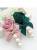 《完美比例》玫瑰蝴蝶結珍珠髮夾~粉+綠