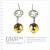 新光飾品‧黃色魅影圓珠形水晶耳環 EH88052