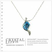 新光飾品‧藍色魅影大S形水晶項鏈 XL88114
