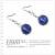 新光飾品‧寶藍色圓珠形水晶耳環EH88049