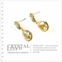 新光飾品‧黃色魅影水滴形水晶耳環 EH88078