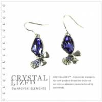 新光飾品‧紫色魅影菱形水晶耳環 EH88065