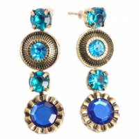 《A+ accessories》 時尚藍調-寶石串聯耳環 藍