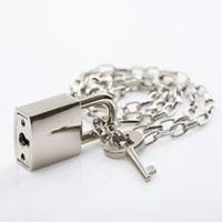 A+ accessories 愛你鎖屬-西德純鋼造型項鍊 銀白色