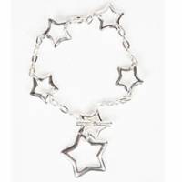 A+ accessories 華麗星星造型奈米銀手鍊 銀白色