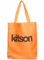 《 kitson》 尼龍LOGO購物袋 星星 橘色