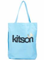 《 kitson》尼龍LOGO購物袋 L.A.字樣 -水藍色