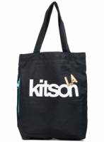 《 kitson》尼龍LOGO購物袋 L.A.字樣 -黑色