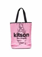 《kitson》LOGO亮片托特包 長型 PINK BLACK