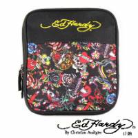 《ED Hardy》印花經典刺青圖騰小側背包