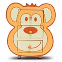 Wally Fun 三抽木製可愛動物飾品盒－猴子