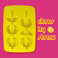 創意3合1．檸檬造型吸管製冰盒 黃