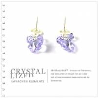 新光飾品‧紫色魅影小花水晶耳環EH88045