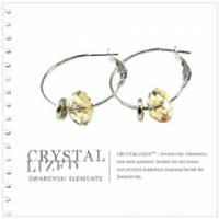 新光飾品‧金色魅影C形圓圈水晶耳環 EH88053