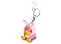 可愛小鴨鑰匙圈-兔子裝 粉紅