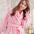床之戀 台灣精製多用途超輕保暖纖維暖人袖毯浴袍 粉色