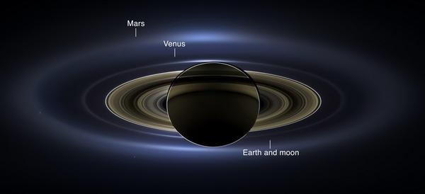 NASA 拍下地球、月球、火星、金星及土星大合照