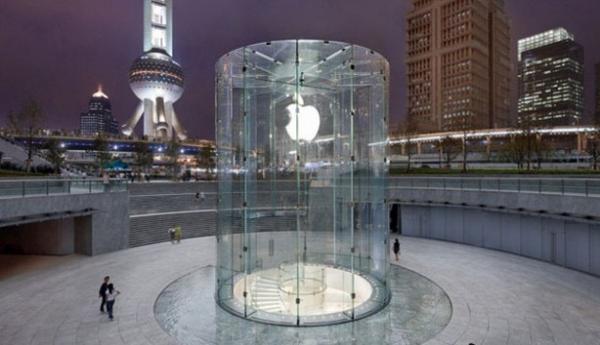 [科技新報]上海 Apple Store 玻璃圓柱取得建築專利