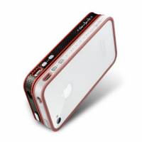 iPhone4 4S-情人節成對保護框-甜心粉+熱火紅
