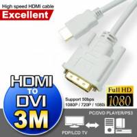 超高畫質HDMI對DVI極速傳輸線 3M